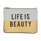 Ruby+cash Faux Leather Makeup Bag & Organizer - Life Is Beauty Color Block