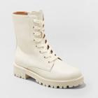 Women's Saylor Lace-up Combat Boots - A New Day Cream