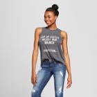 Women's Cup Of Coffee, Messy Bun, Brunch, Perfection Destructed Tank Top - Grayson Threads (juniors) Gray