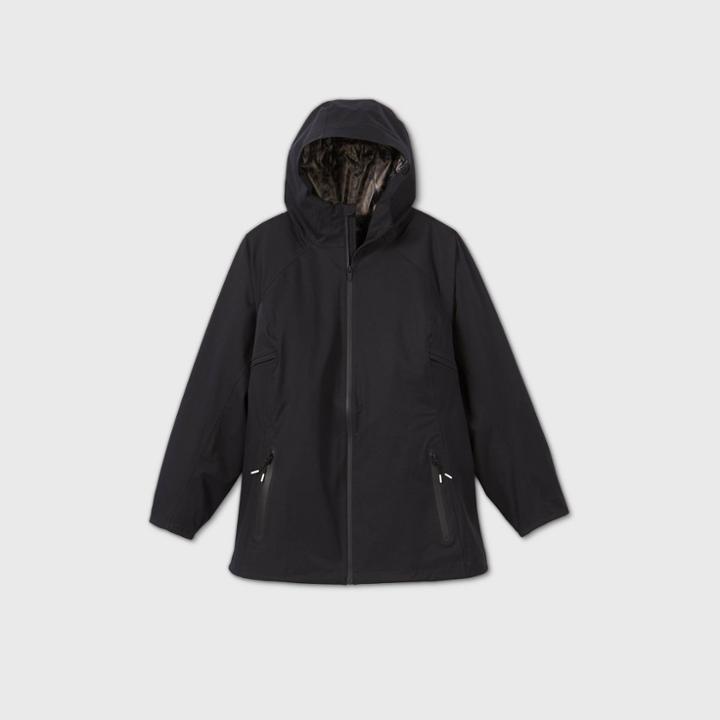 Women's Plus Size Waterproof Softshell Jacket - All In Motion Black