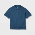 Men's Big & Tall Loose Fit Adaptive Polo Shirt - Goodfellow & Co Blue