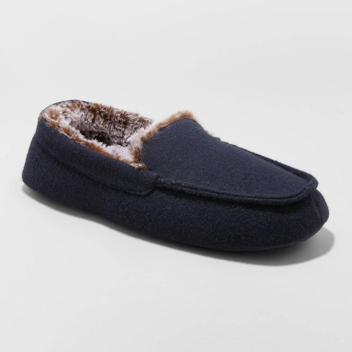 Men's Kairo Moccasin Slippers - Goodfellow & Co Navy