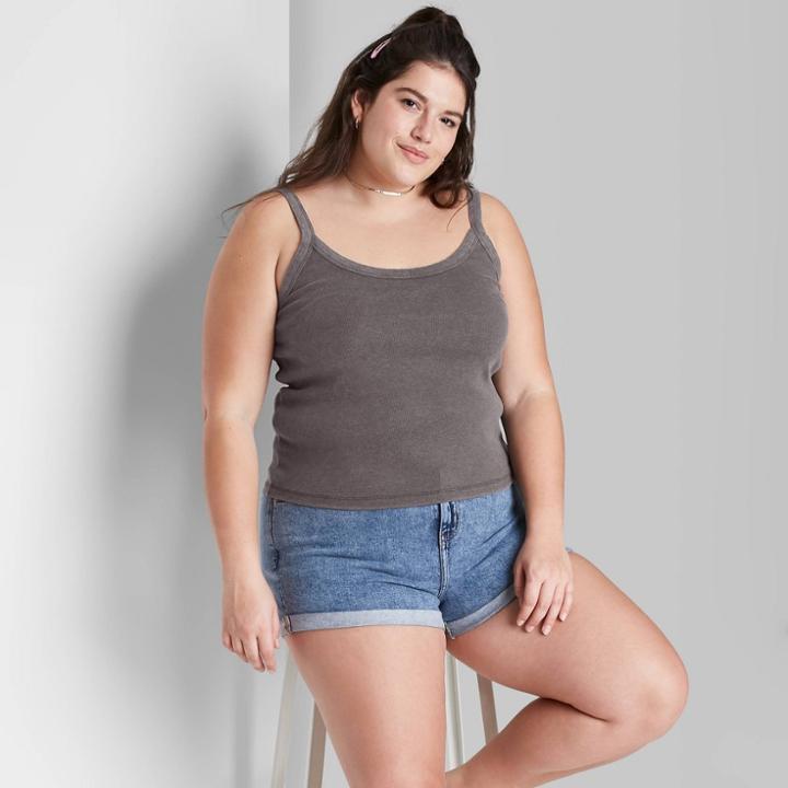Women's Plus Size Tank Top - Wild Fable Gray