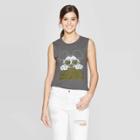 Women's Mickey Mouse Scoop Neck South Peeking Mickey Tank Top - Disney Gray