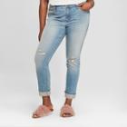 Women's Plus Size Destructed Skinny Jeans - Universal Thread Medium Wash