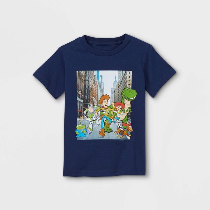 Toddler Boys' Toy Story Short Sleeve Graphic T-shirt - Dark Blue