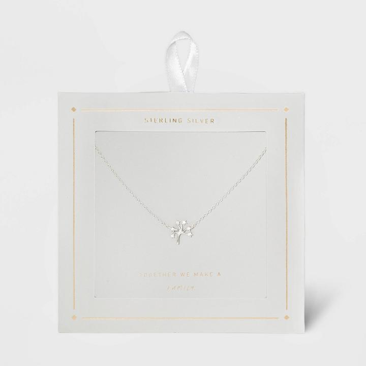 No Brand Sterling Silver Tree Extender Necklace - Silver Gray, Gray/silver