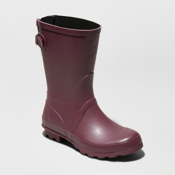 Women's Samantha Rain Boots - A New Day Burgundian Wine