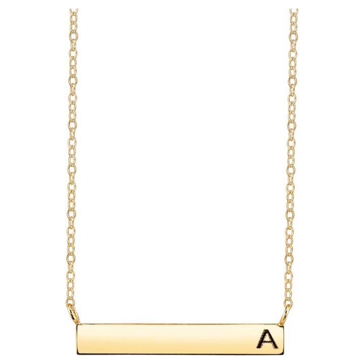 Distributed By Target Women's Sterling Silver Station Bar Initial 'a' Necklace - Gold