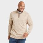 Men's Tall Standard Fit 1/4 Snap Sweatshirt - Goodfellow & Co Tan