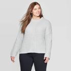 Women's Plus Size Long Sleeve Crewneck Chunky Pullover Sweater - Universal Thread Teal 3x, Size: