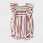 Baby Girls' Striped Woven Ruffle Leg Romper - Cat & Jack