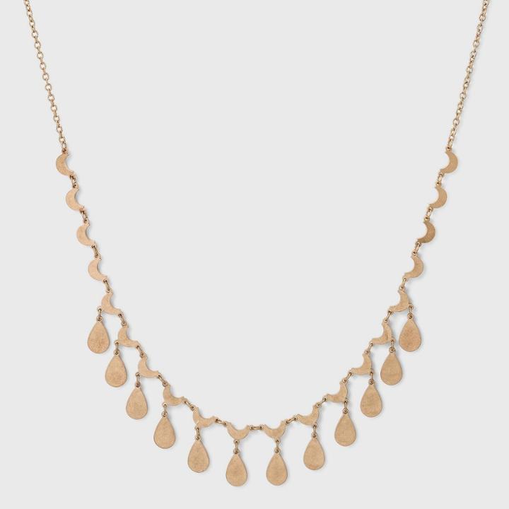 Half Moon And Teardrop Charm Statement Necklace - Universal Thread Gold