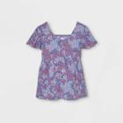 Maternity Floral Print Flutter Short Sleeve Woven Blouse - Isabel Maternity By Ingrid & Isabel Blue