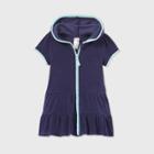 Toddler Girls' Zip-up Hooded Cover Up - Cat & Jack Navy