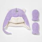 Baby Boys' 2pk Fleece Beanie With Mittens - Cat & Jack Purple