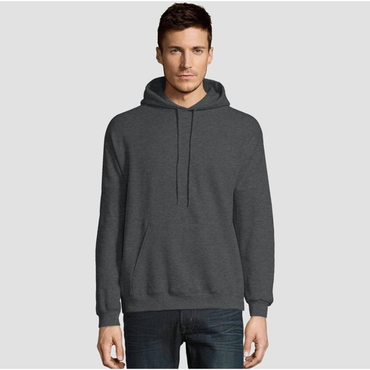 Hanes Men's Ecosmart Fleece Pullover Hooded Sweatshirt - Dark Gray L, Men's,