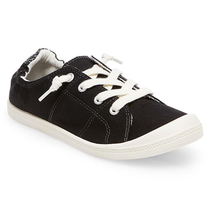 Women's Mad Love Lennie Wide Width Lace-up Canvas Sneakers - Black 5w, Women's,
