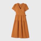 Women's Short Sleeve Wrap Dress - Universal Thread Gold