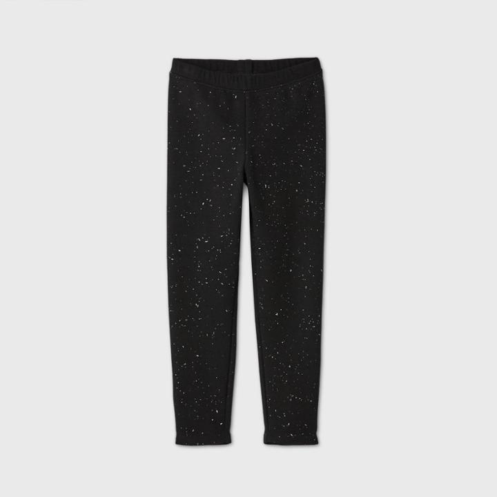 Toddler Girls' Sparkle Cozy Leggings - Cat & Jack Black