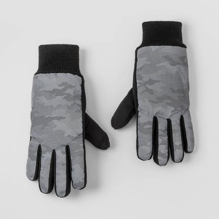 Boys' Camo Gloves - Cat & Jack Gray