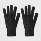 Men's Solid Knit Fingerless Tech Touch Gloves - Goodfellow & Co Black,