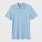 Plusboys' Short Sleeve Interlock Uniform Polo Shirt - Cat & Jack Light Blue