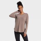 Women's Drop Shoulder Long Sleeve T-shirt - All In Motion Olive Heather