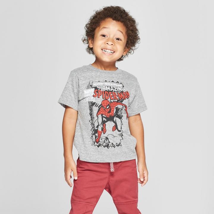 Toddler Boys' Marvel Short Sleeve T-shirt - Gray