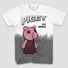 Boys' Piggy Gamer Short Sleeve Graphic T-shirt - White/gray