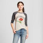 Women's Heartbreaker 3/4 Sleeve Raglan T-shirt - Mighty Fine (juniors') Tan/gray