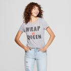 Women's Short Sleeve Wrap Queen Graphic T-shirt - Zoe+liv (juniors') Gray