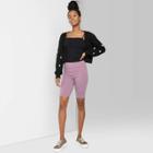 Women's High-rise Bike Shorts - Wild Fable Purple
