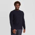 Men's Tall Standard Fit Long Sleeve Textured Crew Neck T-shirt - Goodfellow & Co Dark Blue