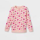 Girls' 'valentine's Day Hearts' Crewneck Sweatshirt - Cat & Jack Powder Pink