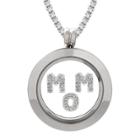 Treasure Lockets Silver Plated Stainless Steel Mom Charm Locket And Box Chain Necklace