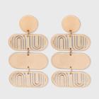Mixed Solid And Cutout Soft Rectangle Charm Drop Earrings - Universal Thread Gold
