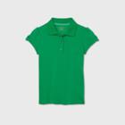 Petitegirls' Short Sleeve Interlock Uniform Polo Shirt - Cat & Jack Green