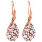 Prime Art & Jewel 14k Rose Gold Plated Bronze Signity Clear Cz Earrings, Girl's,