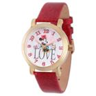 Women's Disney Minnie Mouse Gold Vintage Alloy Watch - Red