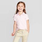 Toddler Girls' Short Sleeve Pique Uniform Polo Shirt - Cat & Jack Pink