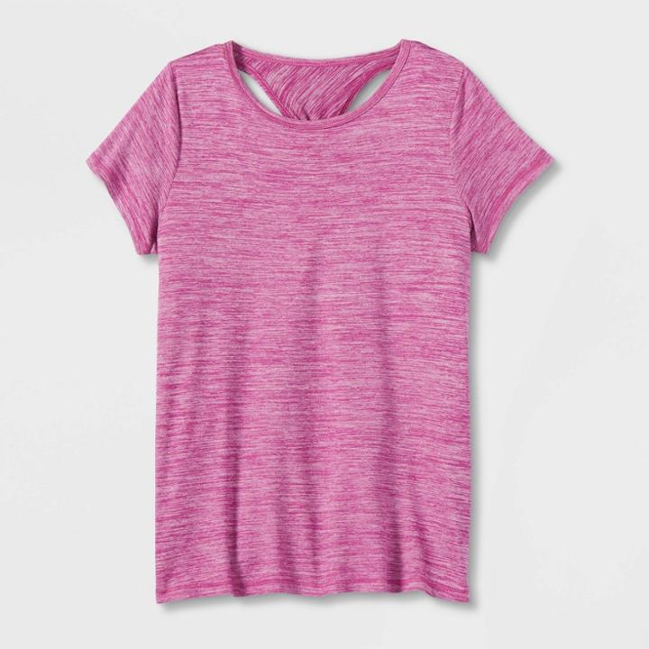 Girls' Short Sleeve Twist-back Studio T-shirt - All In Motion Grape Purple