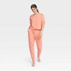 Women's Fleece Lounge Jogger Pants - Colsie Coral Orange