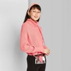 Women's Turtleneck Cropped Pullover Sweater - Wild Fable Pink