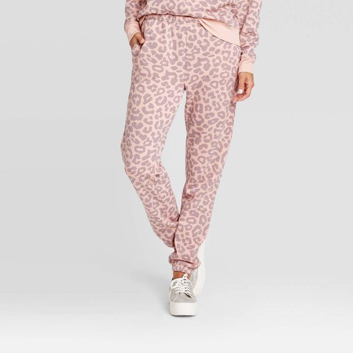 Grayson Threads Women's Leopard Print Jogger Pants - Pink