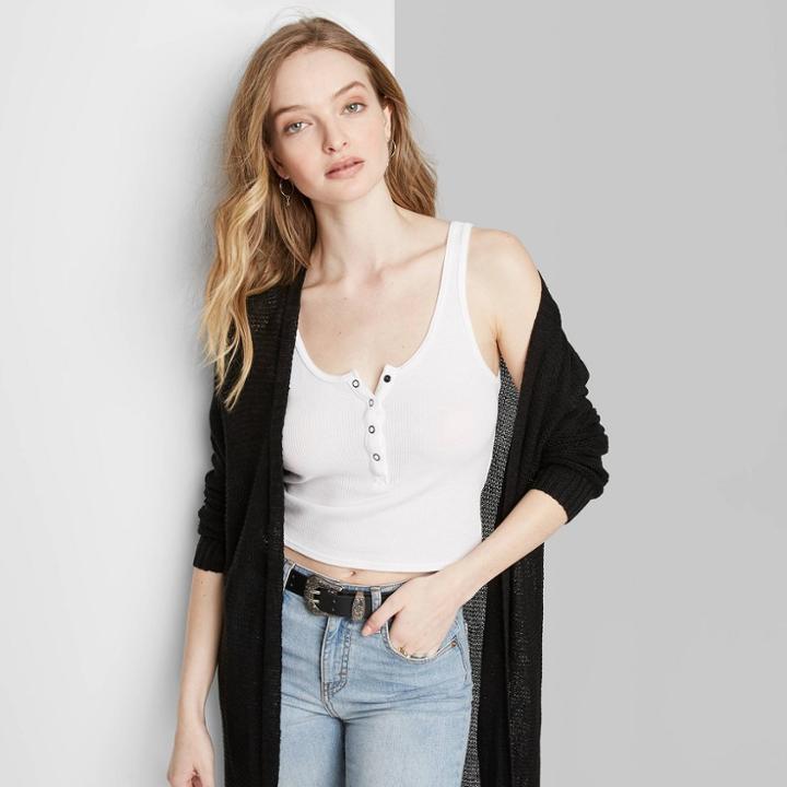Women's Lightweight Duster Cardigan - Wild Fable Black