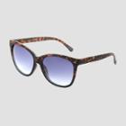 Women's Plastic Tortoise Shell Print Crystal Cat Eye Sunglasses - Universal Thread Blue