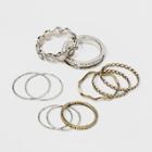 Open Work And Thin Delicate Ring Set 10pc - Universal Thread,