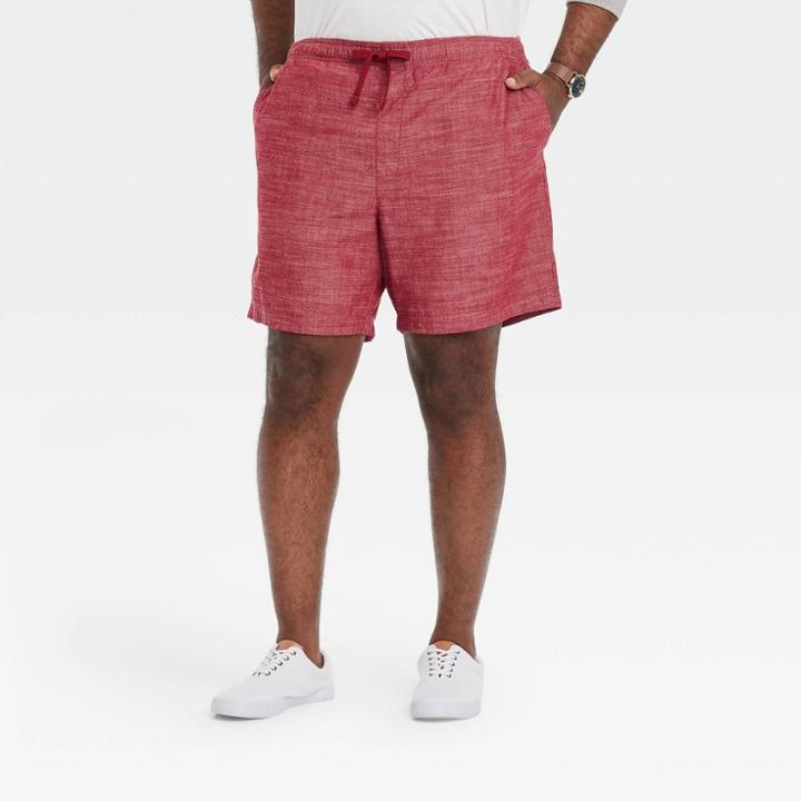 Men's Big & Tall 7 Elevated Novelty E-waist Pull-on Shorts - Goodfellow & Co Red