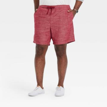 Men's Big & Tall 7 Elevated Novelty E-waist Pull-on Shorts - Goodfellow & Co Red